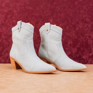 7 For All Mankind Women Denim Blue Western Cowboy Ankle Boots 10US EUR41